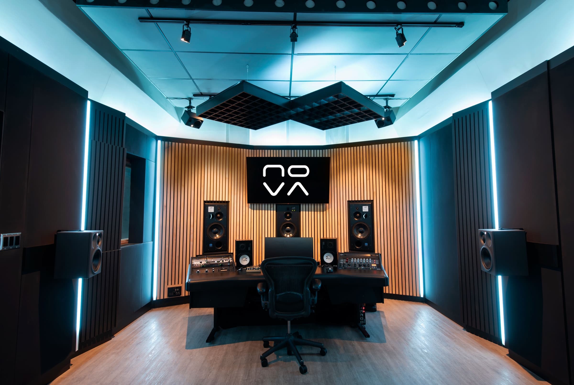 The NOVA Studios control room and ATC main monitors